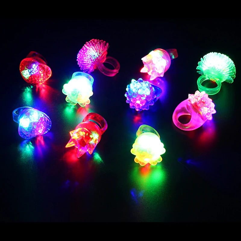 20/30/50pcs Glowing Rings LED Light Up Luminous Rings Party Favor Toys Flash Led Lights Glow In The Dark Party Supplies