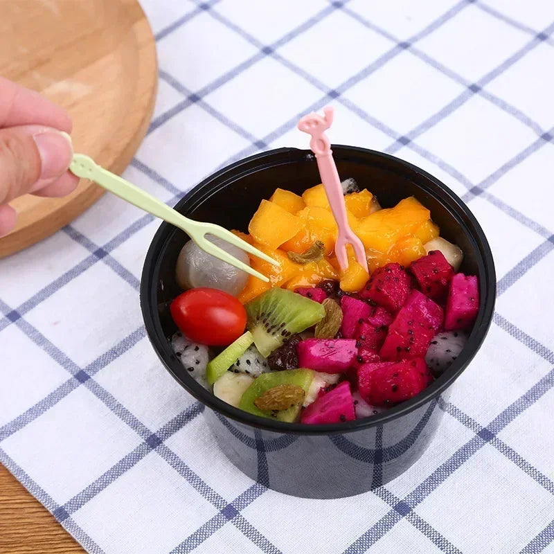 Mini Children's Animal Farm Fruit Fork Cartoon Snack Cake Fork Bento Accessories Dessert Food Fruit Toothpicks Chopsticks