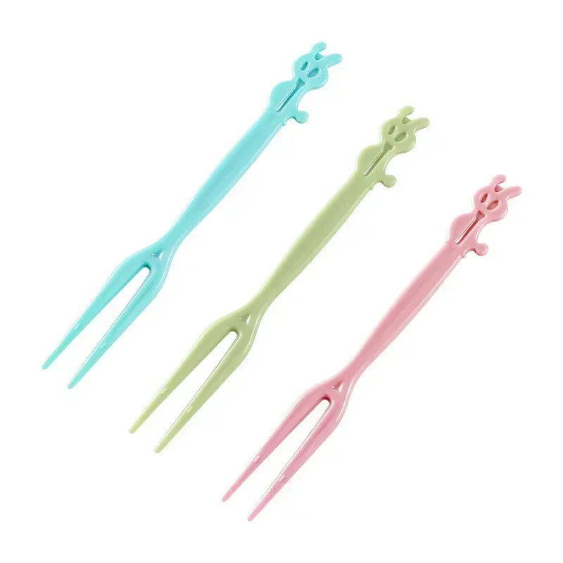 Mini Children's Animal Farm Fruit Fork Cartoon Snack Cake Fork Bento Accessories Dessert Food Fruit Toothpicks Chopsticks