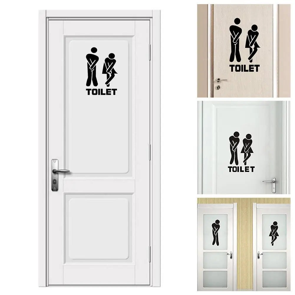 Creative Funny Toilet Wall/Door Stickers Bathroom Decoration Wallpaper Decals The Home Decor Wall On Vinyl Waterproof Poste N5X6