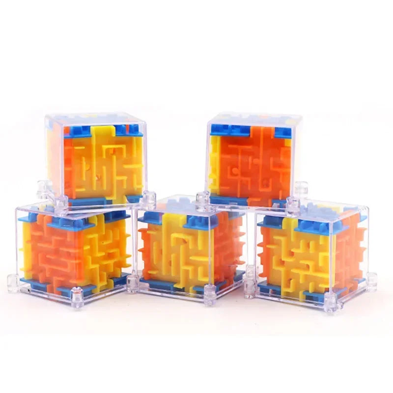 3D Maze Magic Cube Six-sided Transparent Puzzle Speed Cube Rolling Ball Magic Cubes Maze Toys For Children Stress Reliever Toys