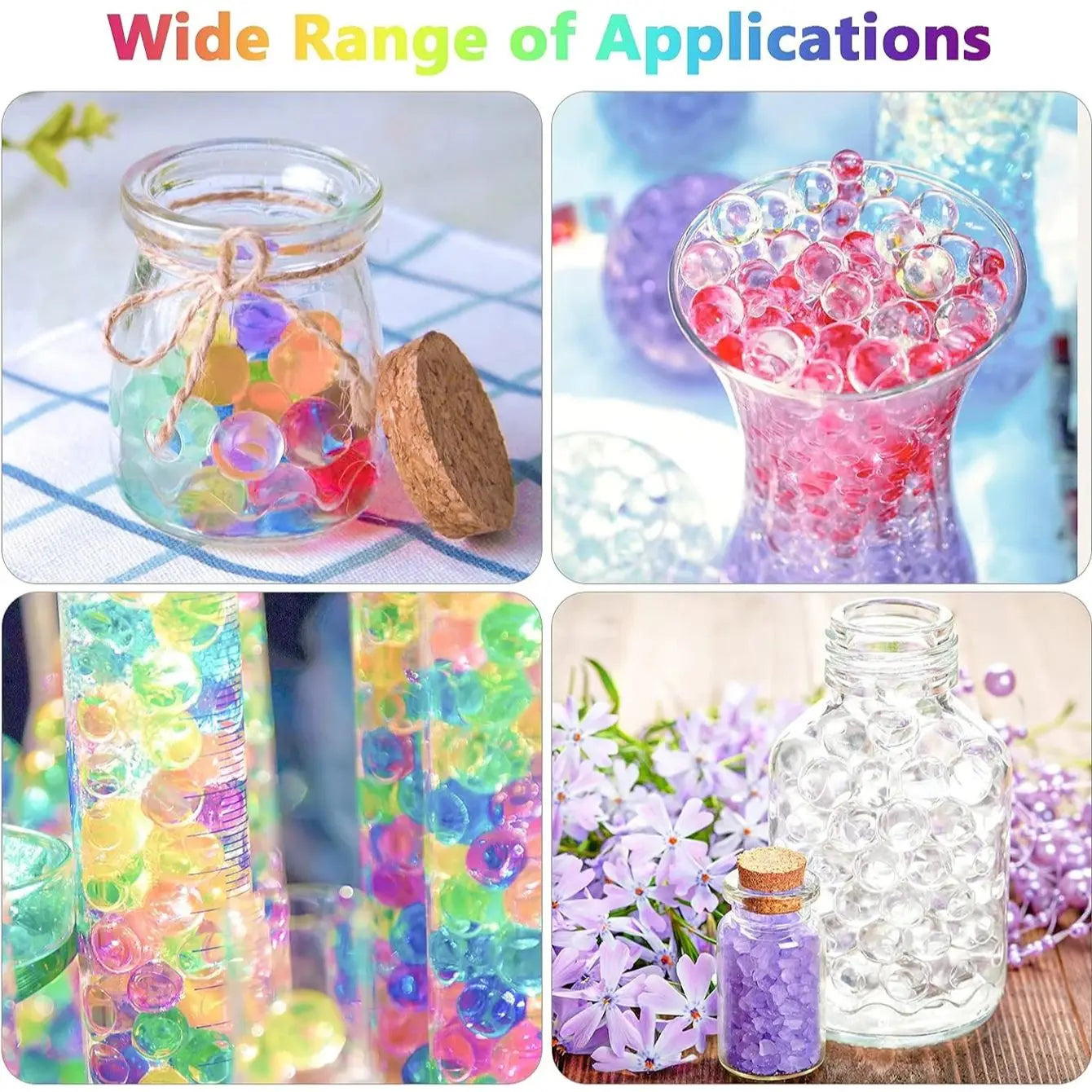 5000pcs Water Absorbing Gel Jelly Beads，Vase Filler Beads，Non Toxic PP Water Beads For Soilless Planting，，Floating Candle Making，Wedding Centerpiece, Floral Arrangement, Home Decoration Crystal Soil