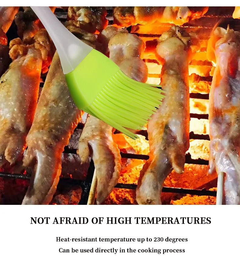 Silicone Oil Brush Small Barbecue Brush Household Kitchen Baking Pancake Oil Brush Tool High Temperature Resistant No Hair Drop