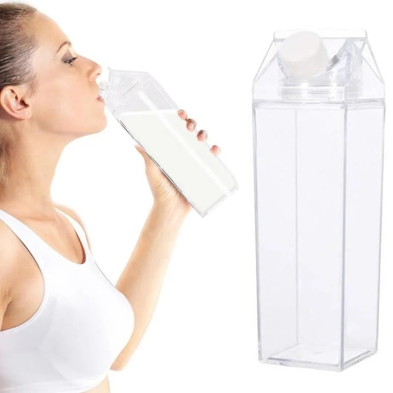 1000ml Milk Gym Water Bottle Kettle  Creative Transparent Plastic Kitchen Climbing Drinking 500ml Water Bottle Sport Drinkware