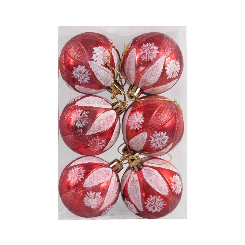 6Pcs/box 6cm Christmas Ball Ornaments Xmas Tree Hanging Pendant Christmas Decorations for Home 2024 Navidad Natal New Year Gift