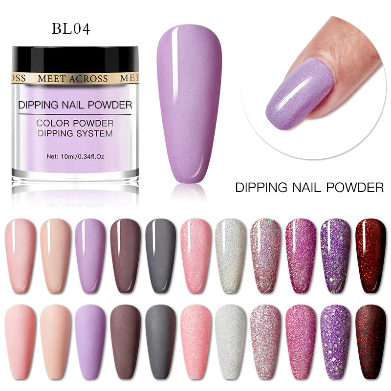 MEET ACROSS Dipping Nail Powder Temperature Changing Color Powder Glitter Thermal Pigment Dust Soak Off UV Nail Decoration