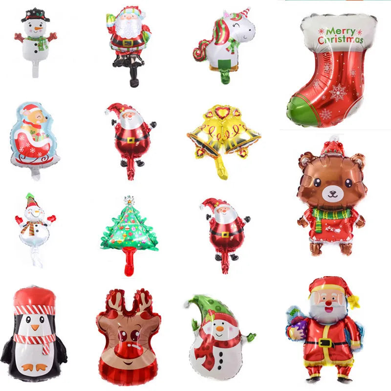 1Pc Merry Christmas Balloon Aluminum Foil Xmas Tree Gingerbread Man Santa Elk for Birthday 2024 New Year Party Xmas Decoration