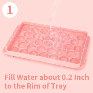 33PCS Round Ice Balls,Ice Trays for Freezer Is Easy to Release & Sturdy- Small Pellet Ice Maker for Drinks, Coffee and Cocktails