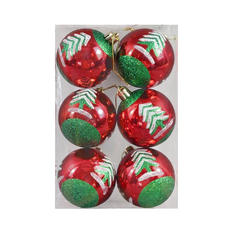 6Pcs/box 6cm Christmas Ball Ornaments Xmas Tree Hanging Pendant Christmas Decorations for Home 2024 Navidad Natal New Year Gift