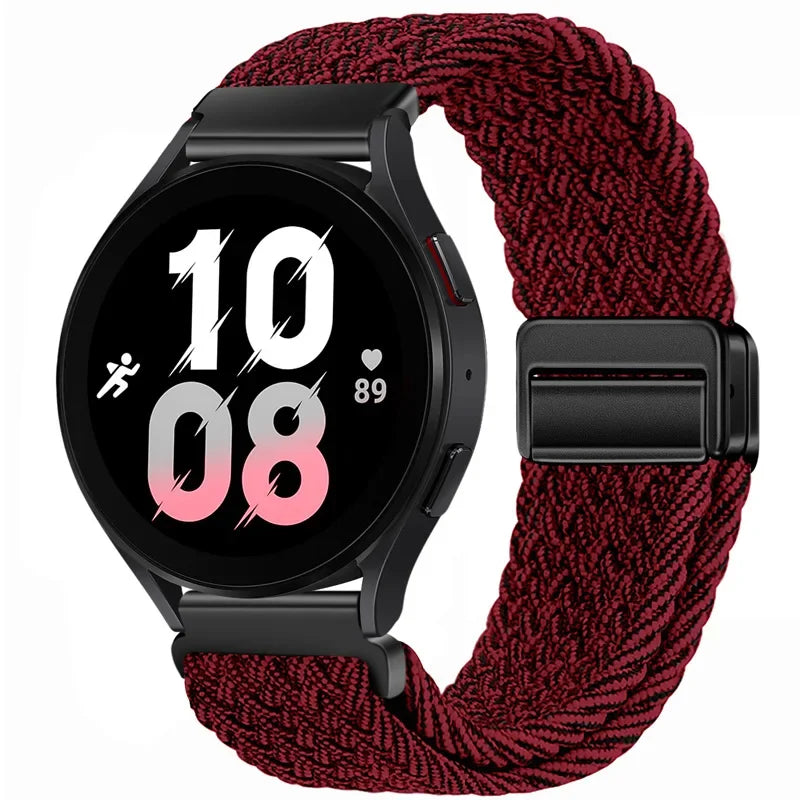 20mm 22mm Magnetic Braided Loop Nylon Strap For Huawei Watch 4/3/GT4-3-2 Pro Samsung Watch 6 5 4 3 Amazfit GTR/GTS Bracelet Band