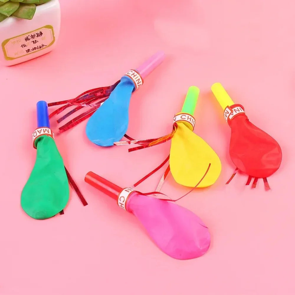 50 Pcs Gold Thread Balloon Whistle Kids Birthday Party Favor Pinata Filler Easter Children's Day Carnival Party Favor Decoration