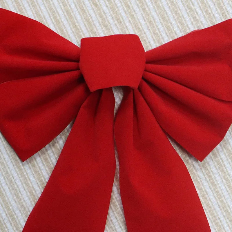 Big Bowknot Red Ribbon Christmas Tree Topper Decoration Red Bow Xmas Wedding Decor for Home Front Door Pendant Decor Party Prop