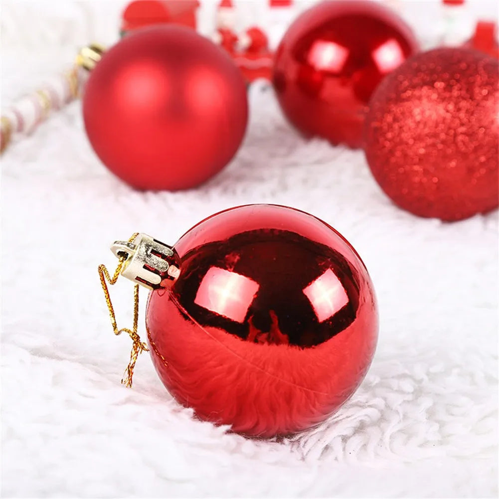 24pcs Christmas Balls Christmas Tree Ornaments Ball Hanging Xmas Tree Pendants Home Party Decor 2025 New Year Gifts Noel Navidad