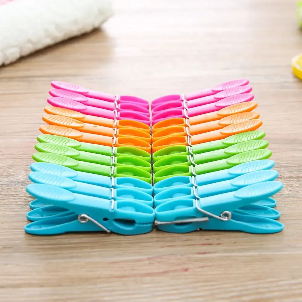 24Pcs Plastic Clothespin Sun Clothes Small Clip Travel Plastic Clip Drying Clothespin Fixed Clothes Windproof Clothespin