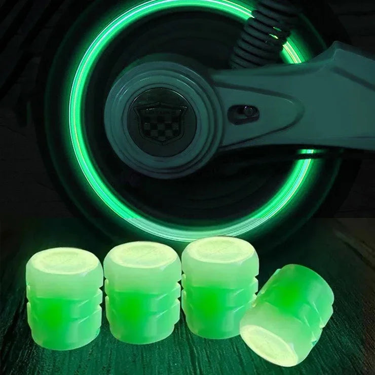 1-20PCS Luminous Car Tire Valve Cap Fluorescent Night Glowing Decor Motorcycle Bike Wheel Nozzle Dustproof Tyre Valve Stem Caps