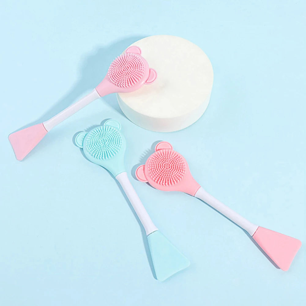 Cleansing Brush 2 In 1 Silicone Mask Brush And Facial Cleaning Brush Are Used For Exfoliation, Massage, Makeup Removal Skin Care