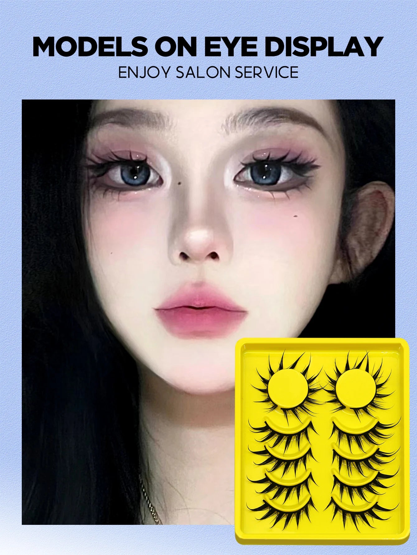 GROINNEYA Manga Lashes Cat Eye Lashes 3D Natural False Lashes Fluffy Soft Cross Wispy Natural Eyelash Extension Makeup