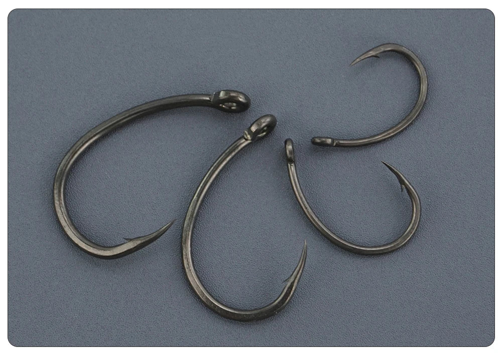 Hirisi 50pcs PTFE Coated High Carbon Stainless Steel Barbed Fish Hook With Eye Fishing Accessories 8031