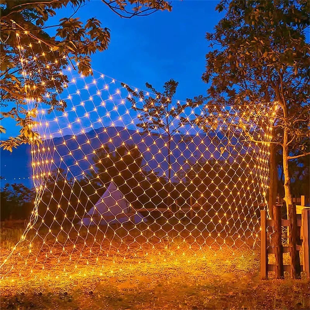 Net Mesh Led Lights 3M/6M/12M LED String Christmas Fairy Curtain Garland Outdoor Waterproof For Party Garden Wedding Decoration