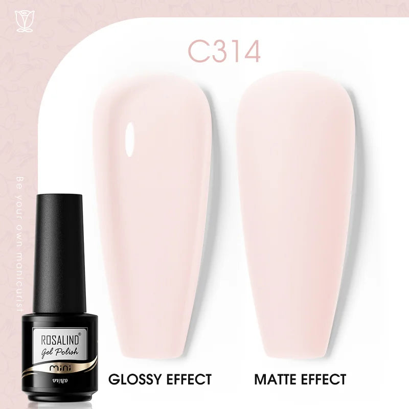 ROSALIND Mini/15ml Soak Off Pure Color Nail Gel Bright For Nail Art Design LED/UV Lamp Semi Permanent Need Base Top Coat