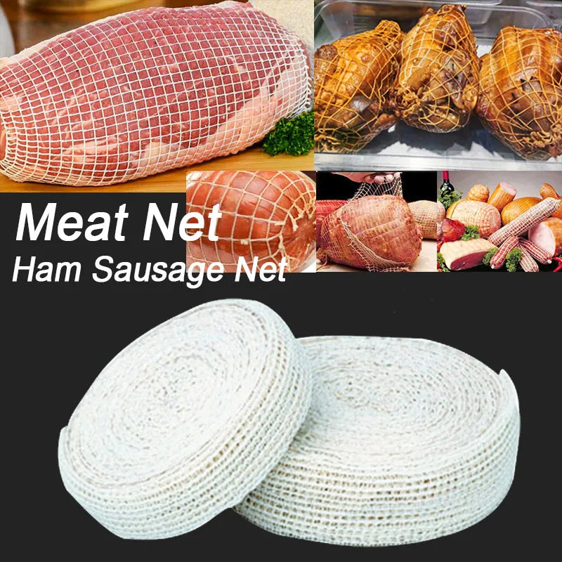 3/5/8m Meat Netting Roll Elastic Ham Sausage Net Hot Dog Sausage Packaging Net Kitchen Accesories Cotton Meat Net Cooking Tools