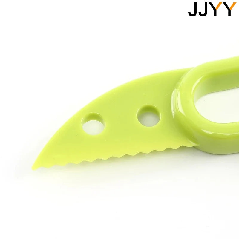 JJYY 3 In 1 Avocado Slicer Shea Corer Butter Fruit Peeler Cutter Pulp Separator Plastic Knife Kitchen Vegetable Tools