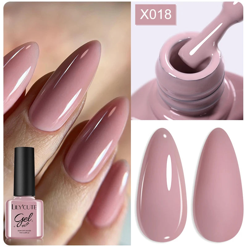 LILYCUTE 7ML Thermal Gel Nail Polish Ultra-thin Temperature Color Changing Gel Polish Semi Permanent UV Gel Nail Art Gel Varnish