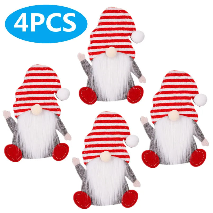 4/2/1PCS Xmas Cutlery Bag Santa Claus Knife Fork Storage Pocket Bag Christmas New Year Tableware Decorations Home Ornament