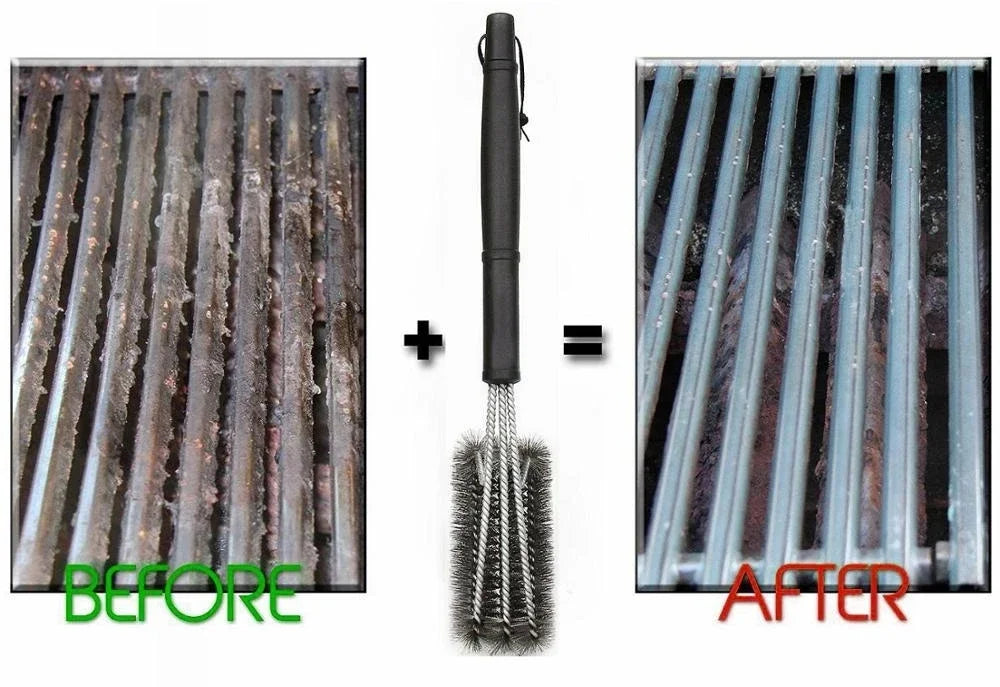 Barbecue Grill BBQ Brush Clean Tool Grill Accessories Stainless Steel Bristles Non-stick Cleaning Brushes Barbecue Accessories