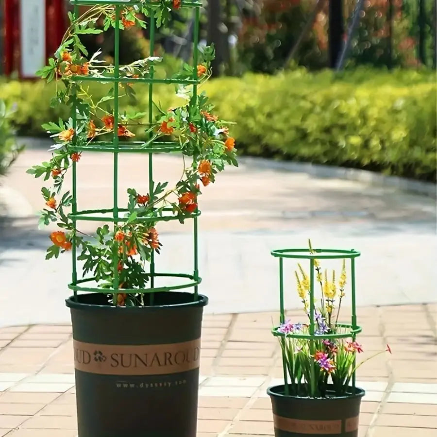 18 Pcs/set 6 Layers Plant Support Plant Stakes Round Plant Support Ring Plastic Plant Cage Holder Flower Pot Climbing Trellis