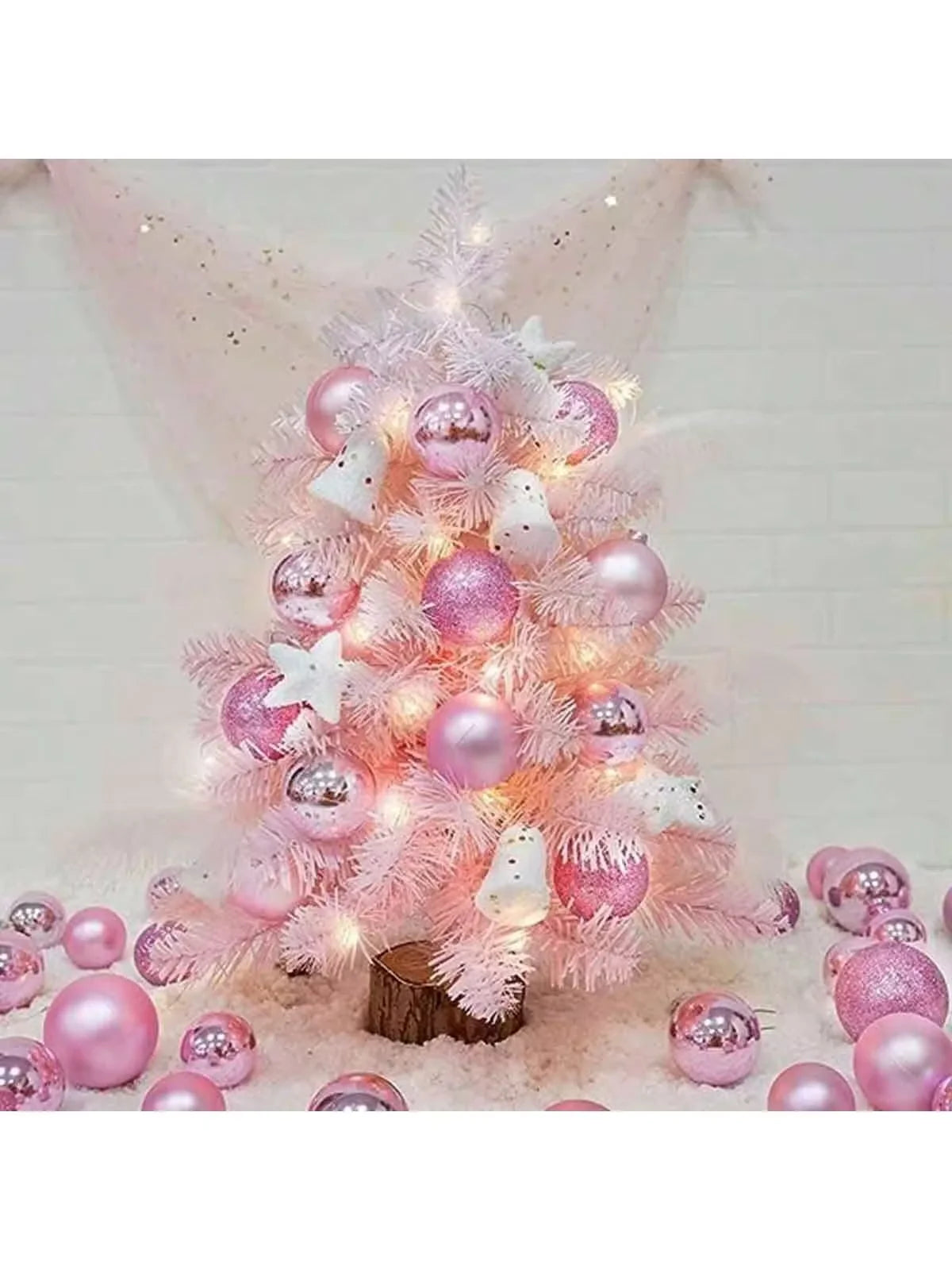 24pcs 4cm mini pink gold silver Christmas hanging ball Christmas tree home decoration hanging ball