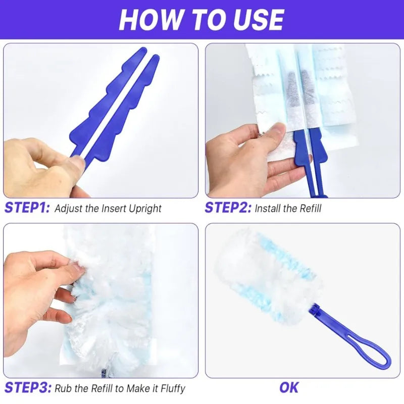 Disposable Dusters with Replace Heads Scalable Cleaning Brush Duty Duster Refills Electrostatic Duster Home Office Cleaning Tool