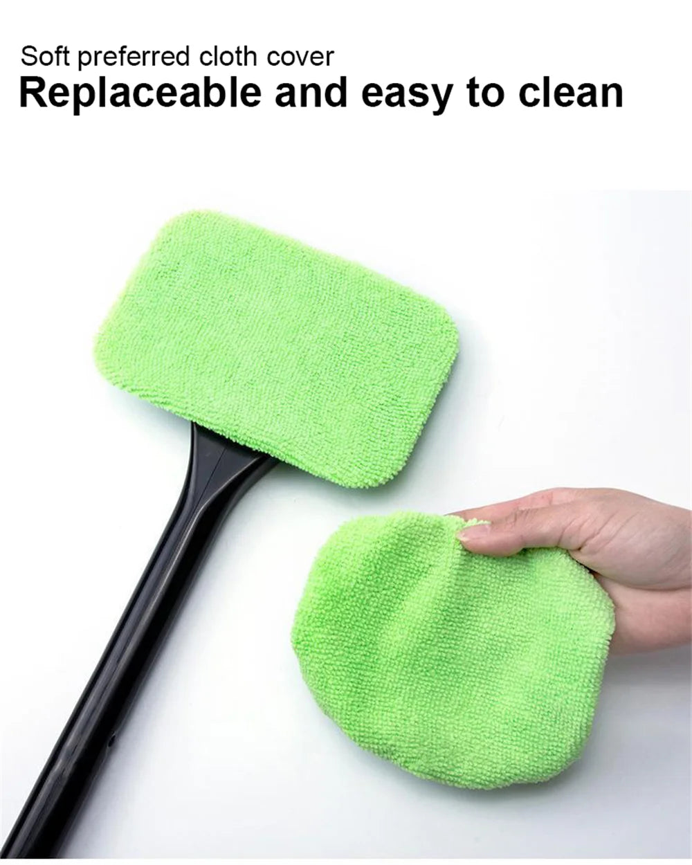 Car Window Cleaner Brush Kit Windshield Cleaning Wash Tool Inside Interior Auto Glass Wiper With Long Handle Car Accessories