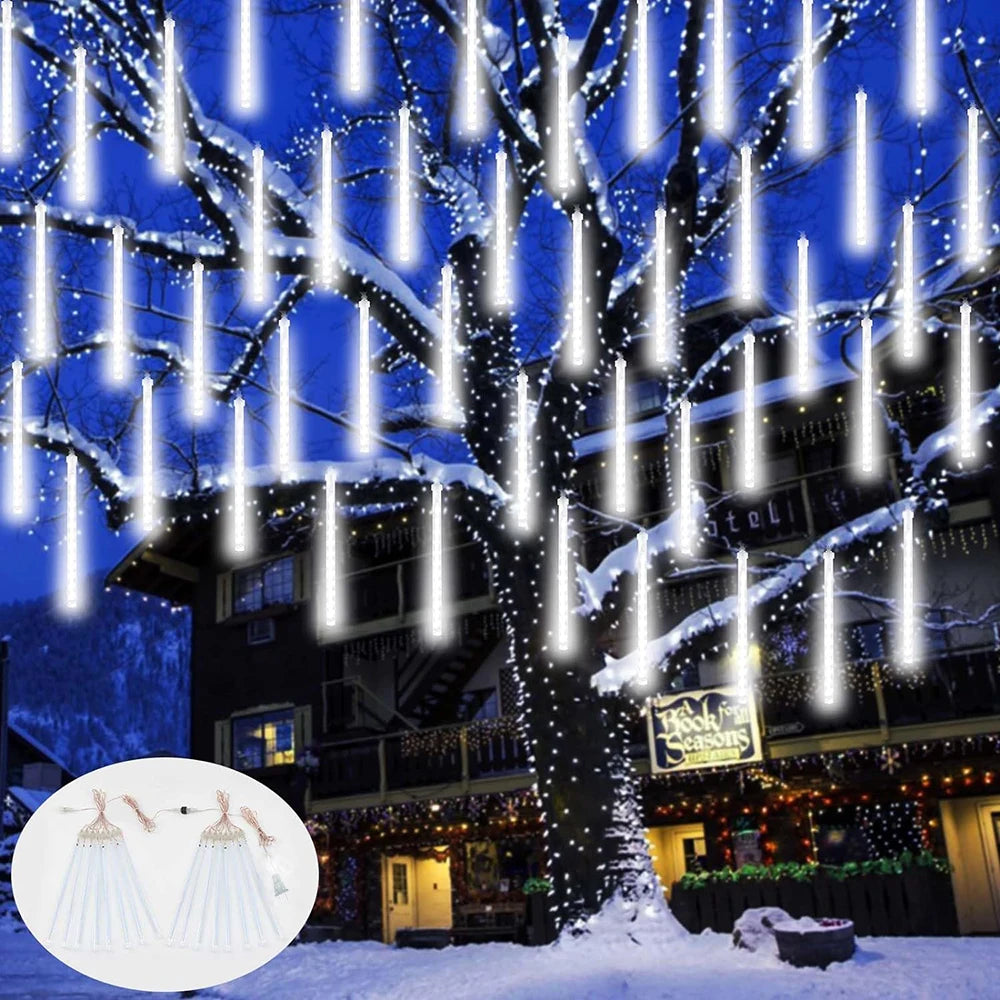 Meteor Shower Lights 50cm 8 Tubes Christmas Lights Outdoor Raindrop Lights Xmas Wedding Party Tree Holiday Decoration