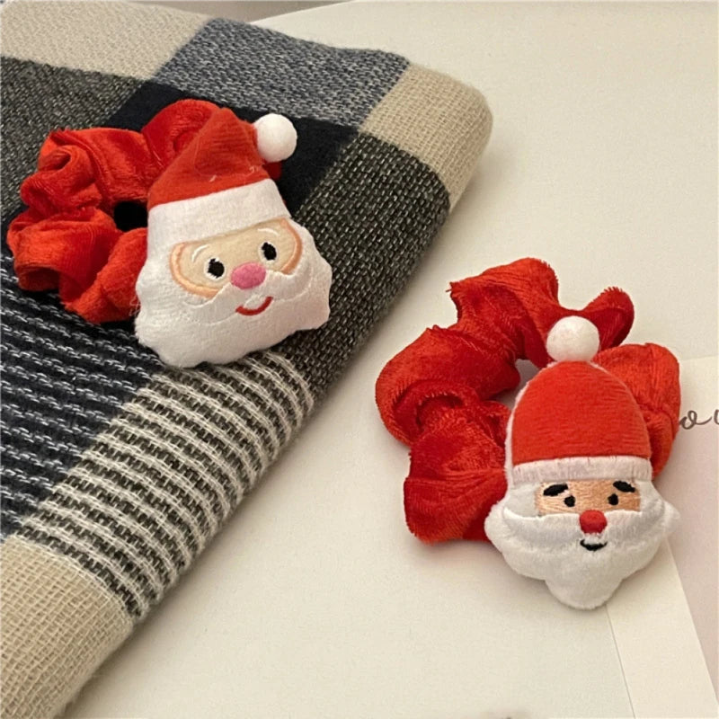 Cartoon Christmas Halloween Elastics Hair Ties Bracelet Santa Claus Christmas Tree High Ponytail Hair Rope Hair Accessories Gift