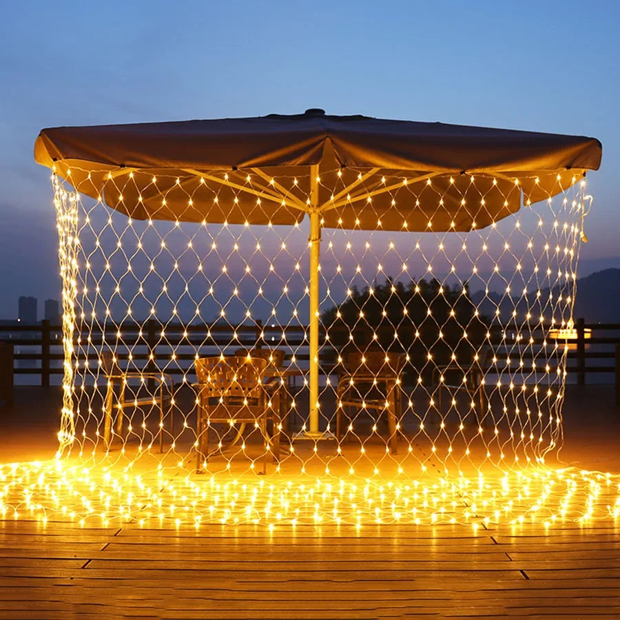 3x2/6x4M ED Net Light Outdoor Christmas Mesh String Light Waterproof Window Curtain Fairy Light for Holiday Party Decor