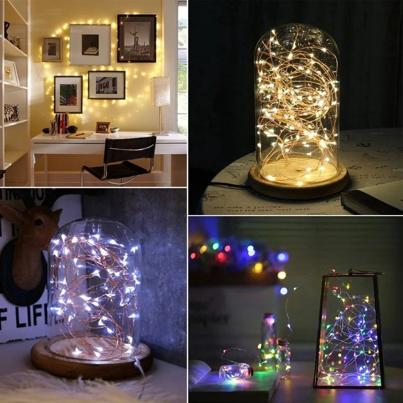 Waterproof USB/Battery LED String Light 5M 10M Copper Wire Fairy Garland Light Lamp for Christmas Wedding Party Holiday Lighting