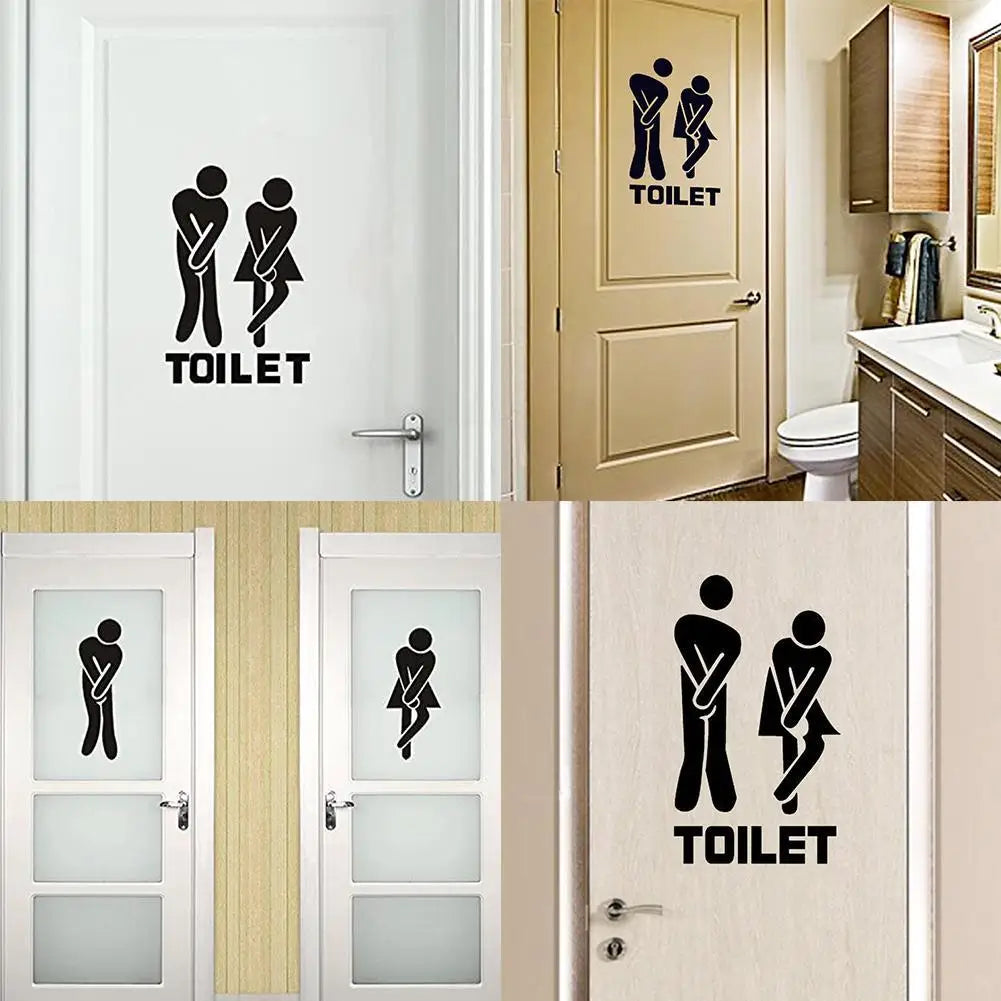 Creative Funny Toilet Wall/Door Stickers Bathroom Decoration Wallpaper Decals The Home Decor Wall On Vinyl Waterproof Poste N5X6