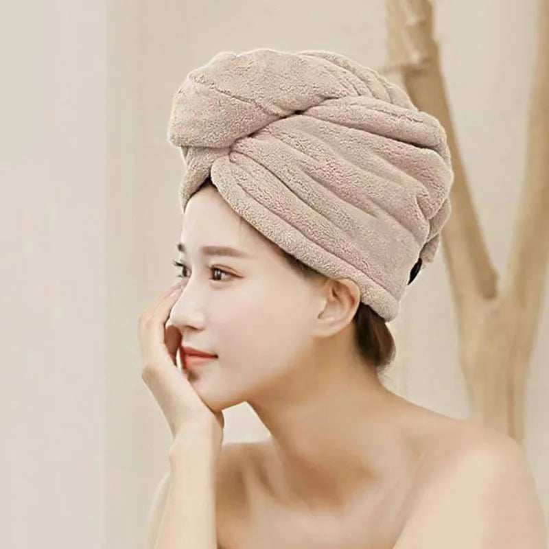 Women Long Hair Quick-Dry Hair Towel Soft Microfiber Towels Shower Cap Towel Bath Hats for Women Dry Hair Cap Lady Turban Head