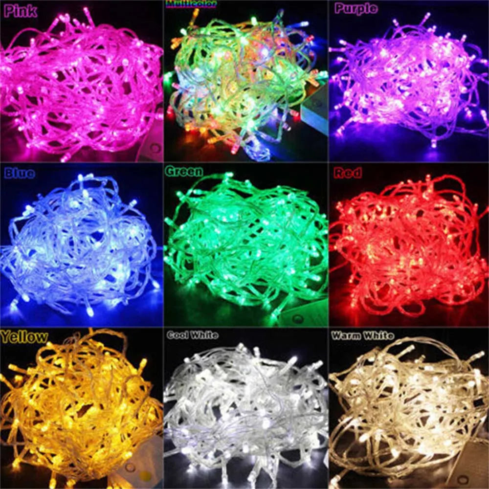 Led String Fairy Lights Christmas 10M 100LED 9Color 8 Modes AC220V/110V Holiday Lighting For Wedding Party Garland Decoration