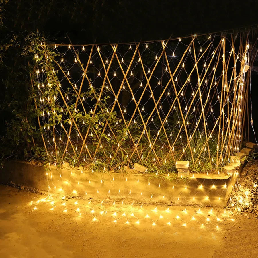 3x2/6x4M ED Net Light Outdoor Christmas Mesh String Light Waterproof Window Curtain Fairy Light for Holiday Party Decor