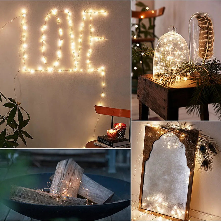 Waterproof USB/Battery LED String Light 5M 10M Copper Wire Fairy Garland Light Lamp for Christmas Wedding Party Holiday Lighting