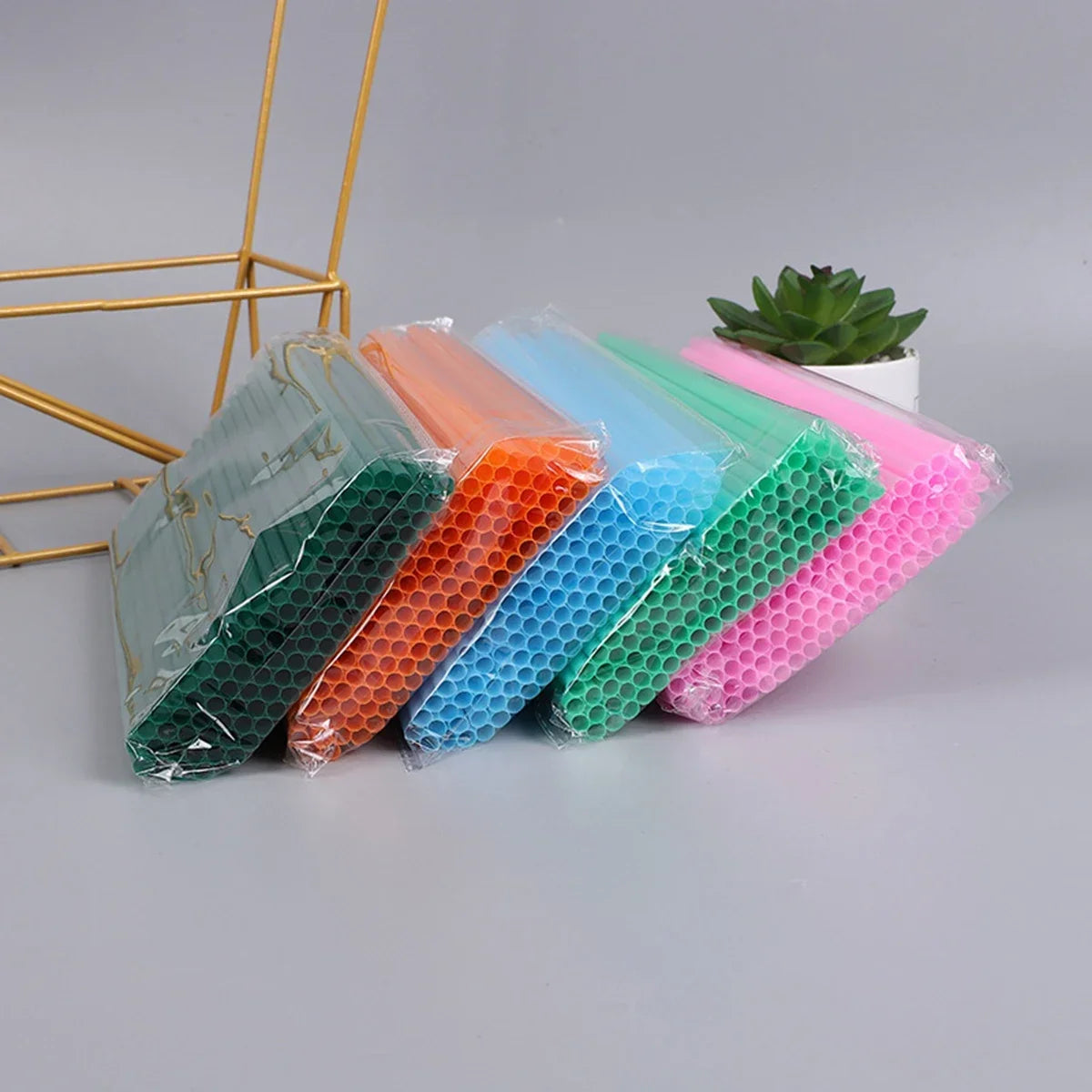 100pcs-Colorful Drinking plastique Straws Flexible Wedding Party Supplies Plastic Drinking plastico Straws Kitchen