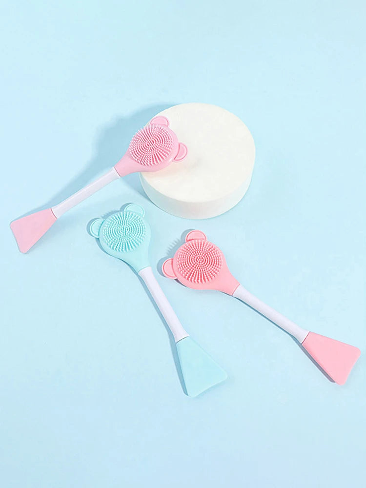 Cleansing Brush 2 In 1 Silicone Mask Brush And Facial Cleaning Brush Are Used For Exfoliation, Massage, Makeup Removal Skin Care