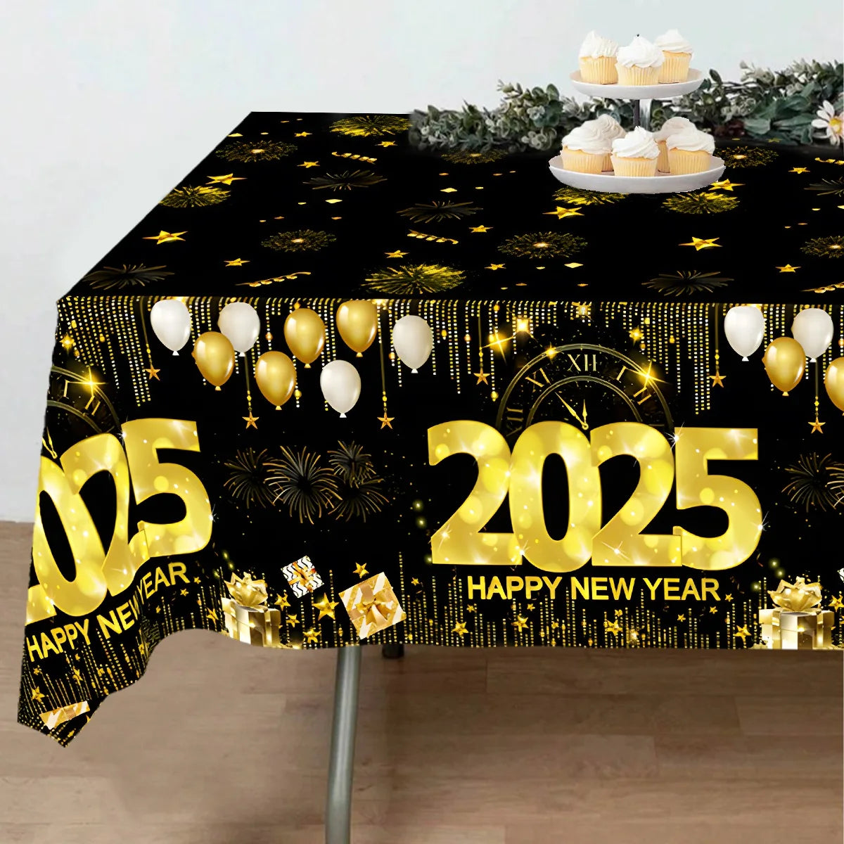 Christmas Disposable Tablecloth Christmas Decorations for Home 2024 Table Cover Navidad Noel New Year Gifts Dining Table Decor