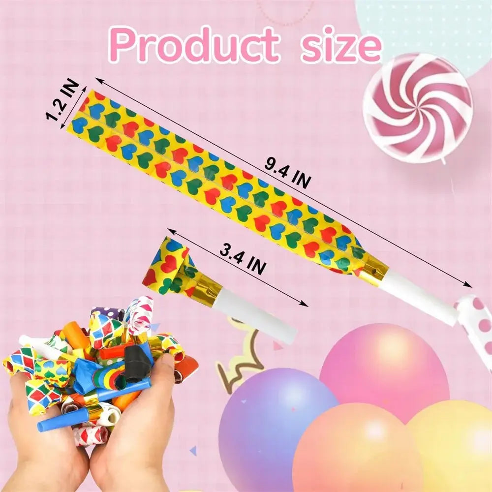 30PCS Colorful Whistles Toy Funny Toy Children Blowing Dragon Whistle Blow Roll Toys Baby Party Games Birthday Gifts Toddler Toy