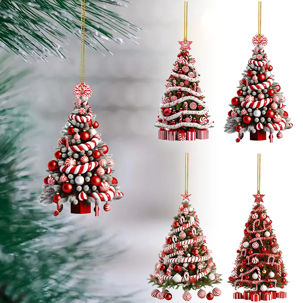 Christmas Tree Hanging Pendant Light Reflection Christmas Ornaments Home Christmas Decorations For New Year