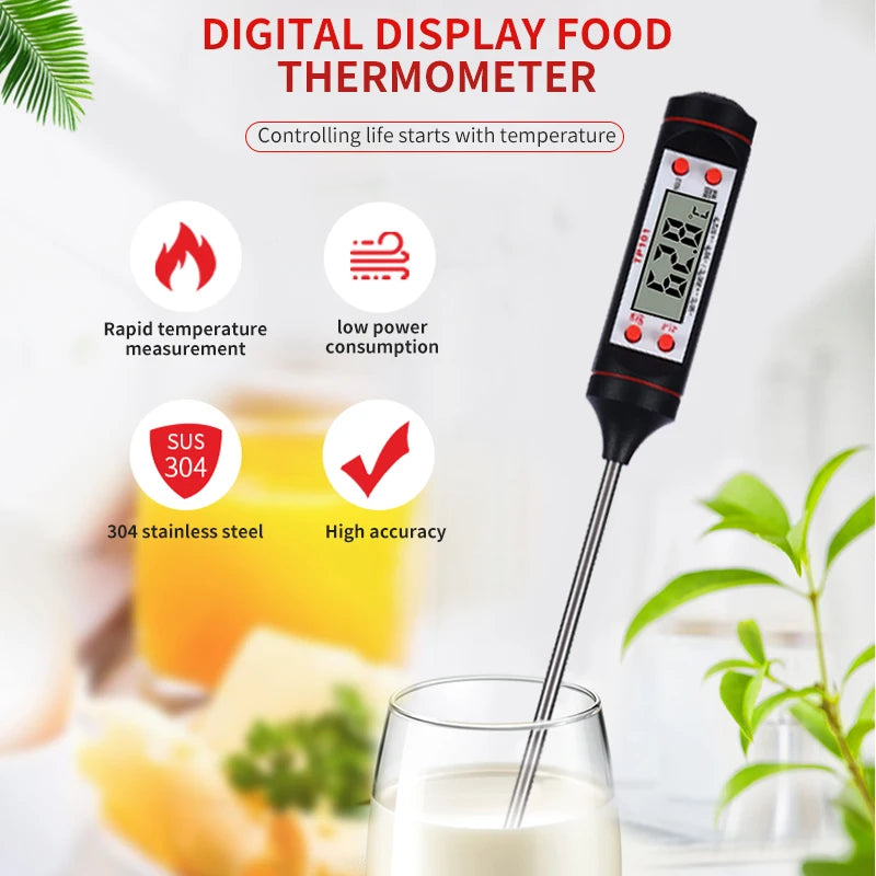 Kitchen Food Baking Digital Thermometer Electronic Probe Type Digital Display Liquid Grill Thermometer