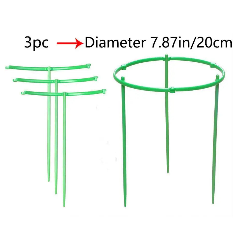 18 Pcs/set 6 Layers Plant Support Plant Stakes Round Plant Support Ring Plastic Plant Cage Holder Flower Pot Climbing Trellis