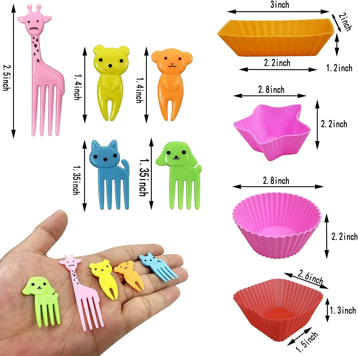 Cute Mini Animal Cartoon Food Picks Children Snack Cake Dessert Food Fruit Forks, Lunch Box Accesorioes for School Kids